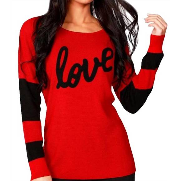 NEW ANGEL love scoop neck pullover in fireblack - Picture 1 of 1